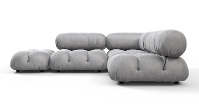 Bellini Sectional - Light Gray Velvet - Image 1