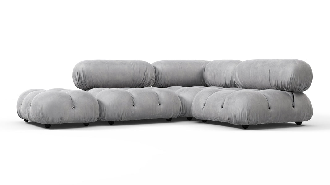 Bellini SectionalLight Gray Velvet