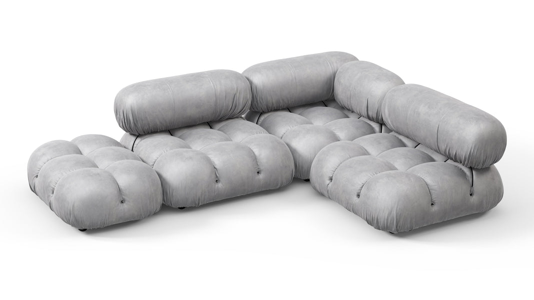 Bellini SectionalLight Gray Velvet