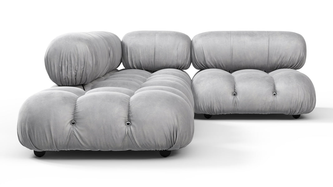 Bellini SectionalLight Gray Velvet