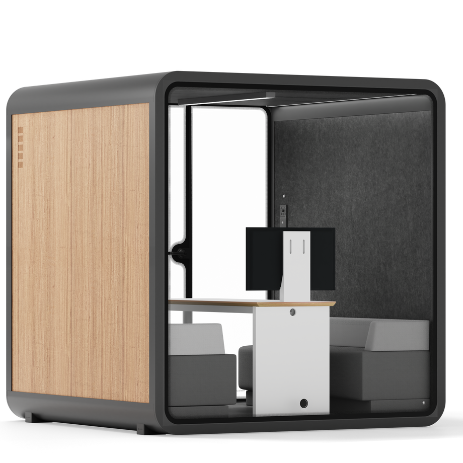 Mötesbås Quell - 6 personWooden / Dark Grey / Furniture Set 1