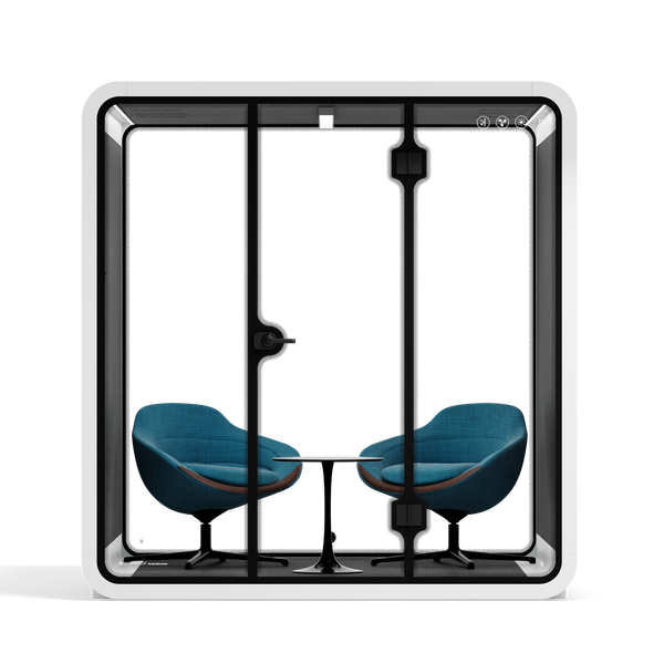 Meeting Booth Quell - 6 PersonWhite / Dark Grey / Furniture Set 2