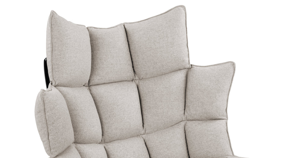 HuskHusk - Husk High Back Lounge Chair, Wheat Gray Cashmere Wool