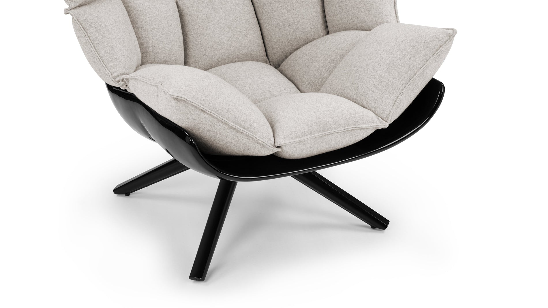 HuskHusk - Husk High Back Lounge Chair, Wheat Gray Cashmere Wool