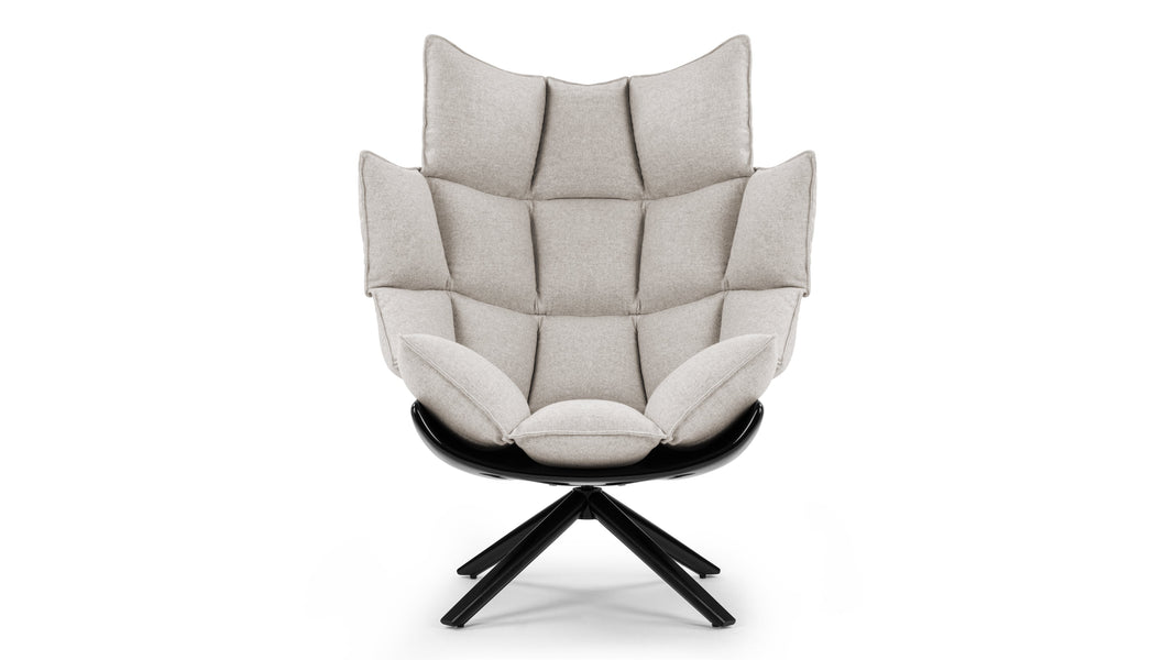 HuskHusk - Husk High Back Lounge Chair, Wheat Gray Cashmere Wool