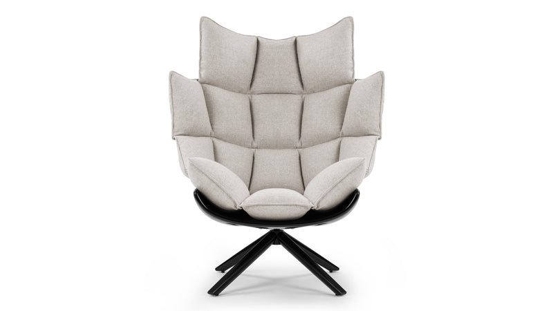 HuskHusk - Husk High Back Lounge Chair, Wheat Gray Cashmere Wool