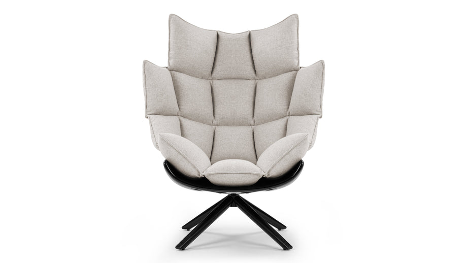 HuskHusk - Husk High Back Lounge Chair, Wheat Gray Cashmere Wool