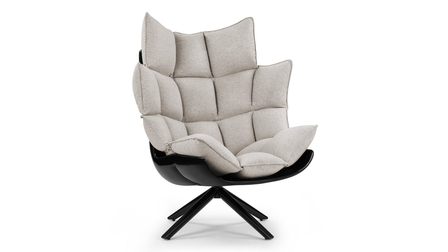 HuskHusk - Husk High Back Lounge Chair, Wheat Gray Cashmere Wool