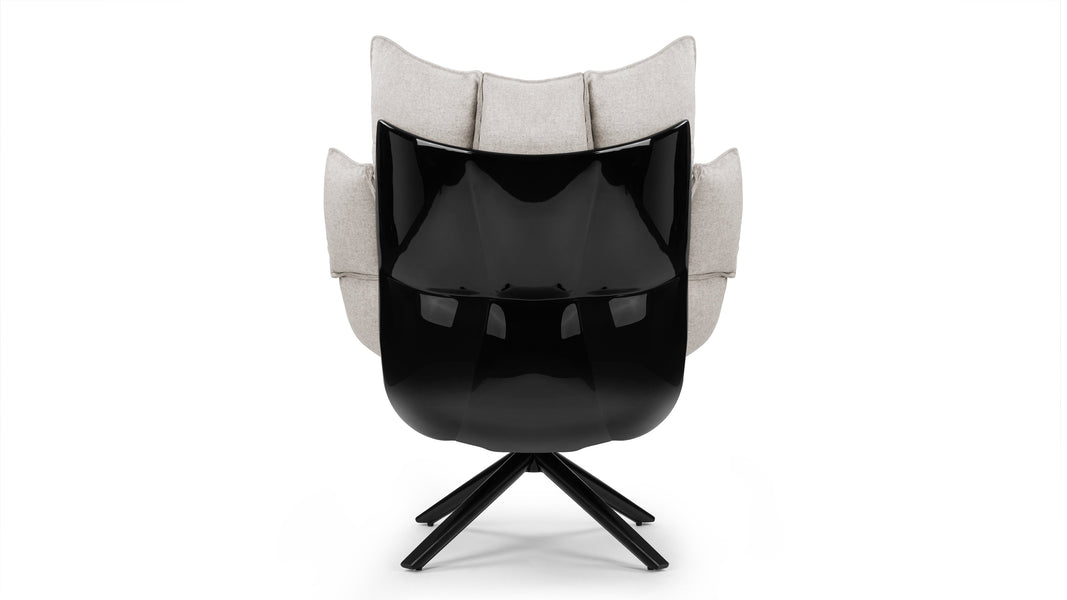 HuskHusk - Husk High Back Lounge Chair, Wheat Gray Cashmere Wool
