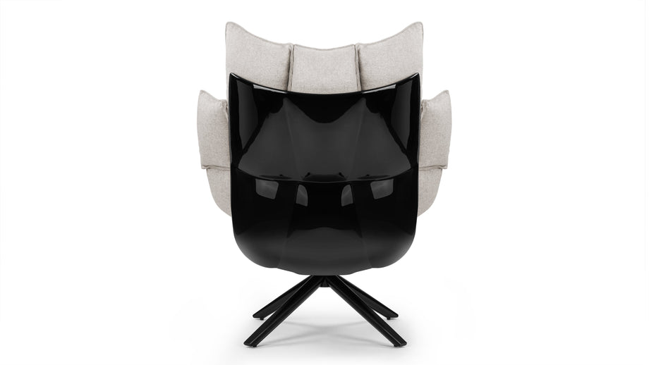 HuskHusk - Husk High Back Lounge Chair, Wheat Gray Cashmere Wool