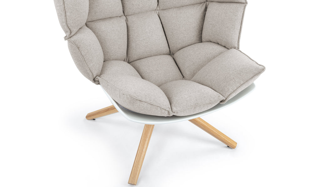 HuskHusk - Husk Lounge Chair, Wheat Gray Cashmere Wool