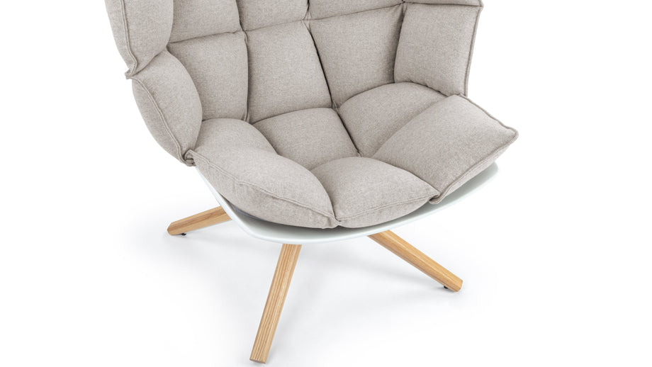 HuskHusk - Husk Lounge Chair, Wheat Gray Cashmere Wool