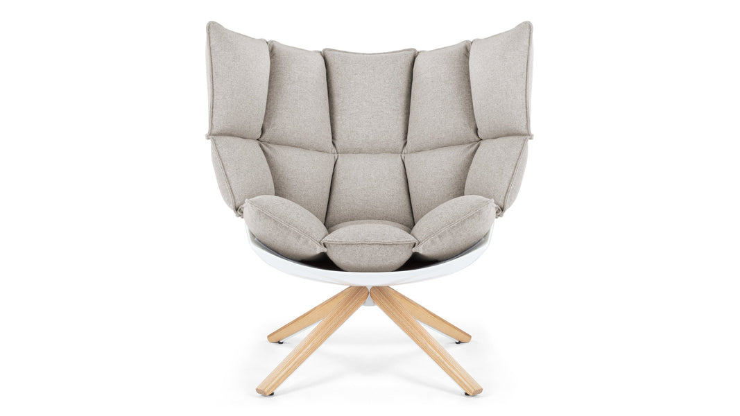 HuskHusk - Husk Lounge Chair, Wheat Gray Cashmere Wool