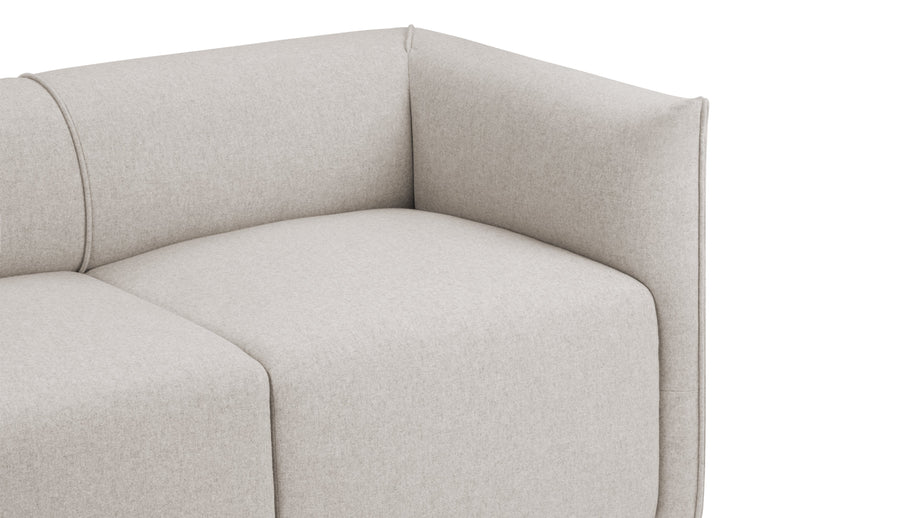 MiaMia - Mia Loveseat, Wheat Gray Cashmere Wool