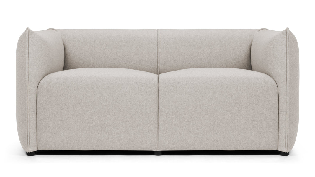 MiaMia - Mia Loveseat, Wheat Gray Cashmere Wool