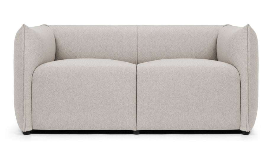 MiaMia - Mia Loveseat, Wheat Gray Cashmere Wool