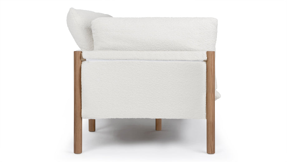 CoombeCoombe - Coombe Sofa, Eggshell Boucle and Oak
