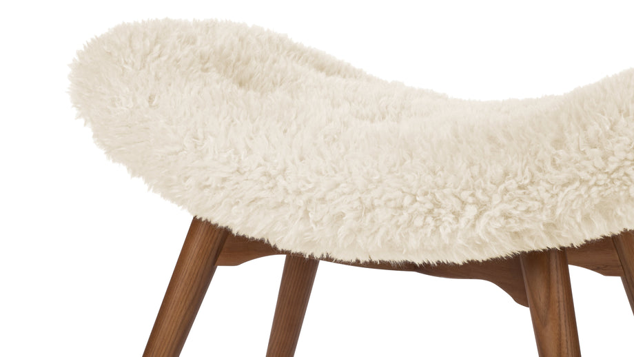 SilhouetteSilhouette - Silhouette Ottoman, White Long Hair Sherpa