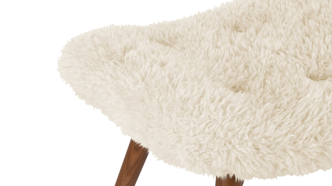 SilhouetteSilhouette - Silhouette Ottoman, White Long Hair Sherpa
