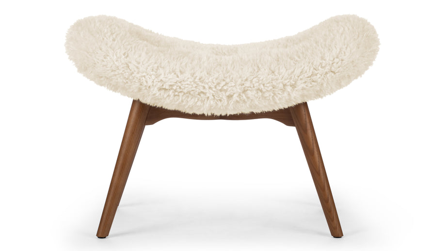 SilhouetteSilhouette - Silhouette Ottoman, White Long Hair Sherpa