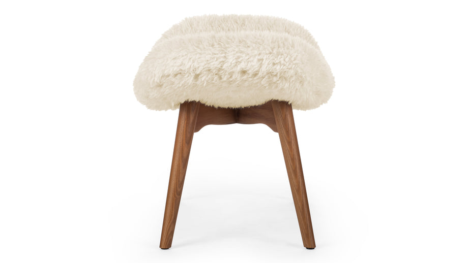 SilhouetteSilhouette - Silhouette Ottoman, White Long Hair Sherpa