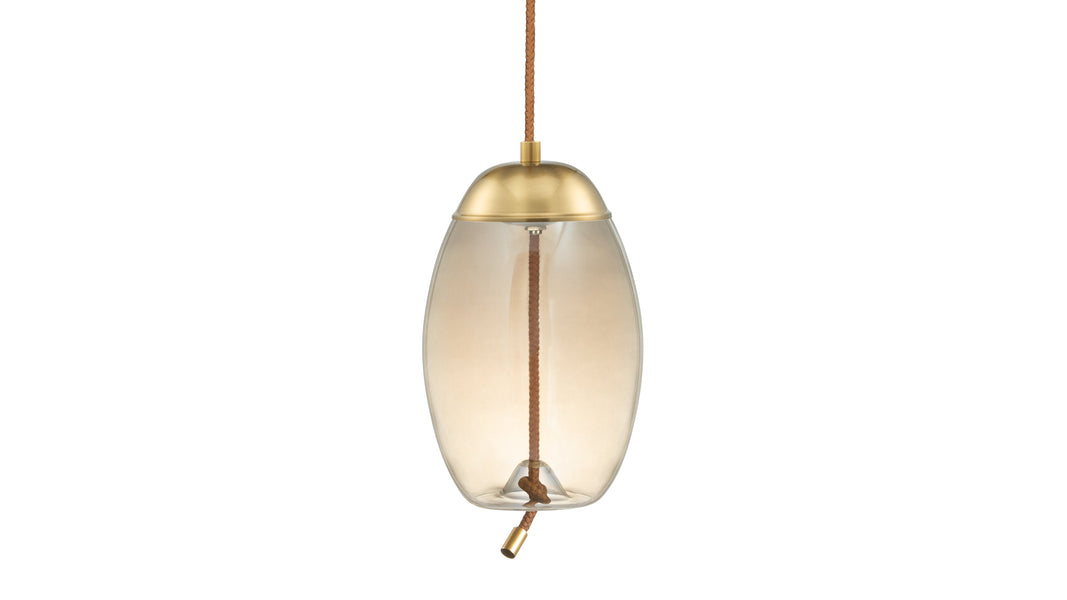 GenevaGeneva - Geneva Drop Pendant, Amber Glass