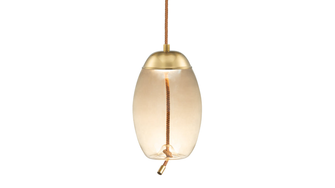 GenevaGeneva - Geneva Drop Pendant, Amber Glass