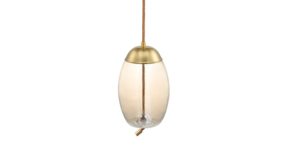 GenevaGeneva - Geneva Drop Pendant, Amber Glass