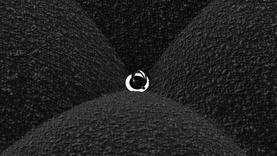 Bellini OttomanBlack Boucle