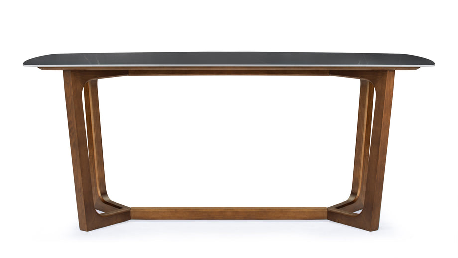 DevonDevon - Devon Dining Table, Walnut and Black Ceramic, 178cm