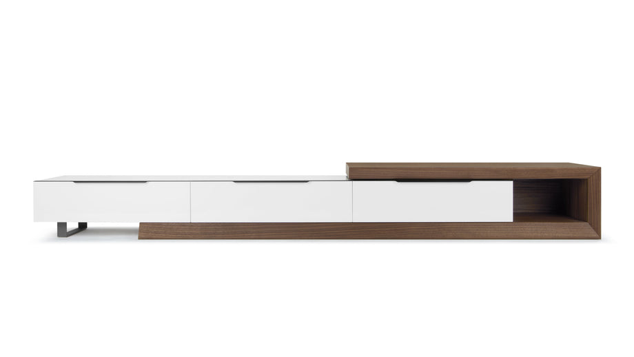 CellaCella - Cella Adjustable Media Console, Walnut, 165cm to 306cm