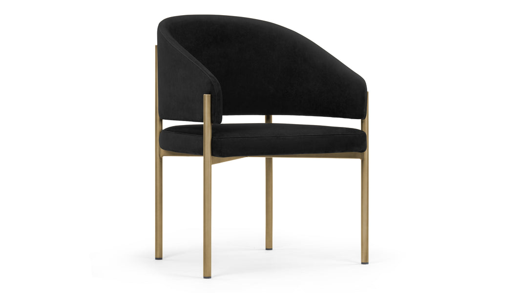 EsmeBlack Plush Velvet and Brushed Brass