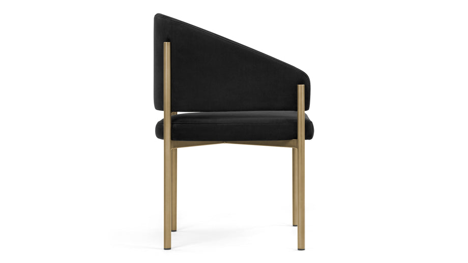EsmeBlack Plush Velvet and Brushed Brass