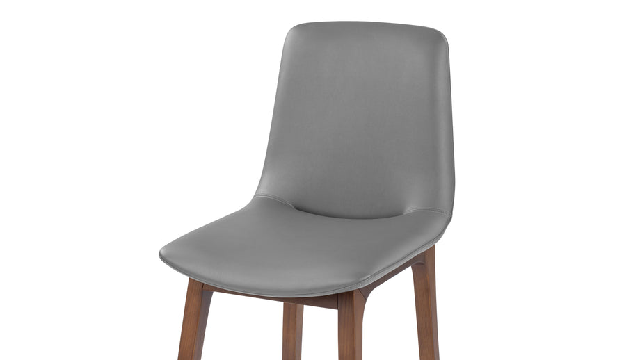 LeBlancGlacier Gray Vegan Leather and Walnut