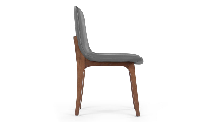 LeBlancGlacier Gray Vegan Leather and Walnut