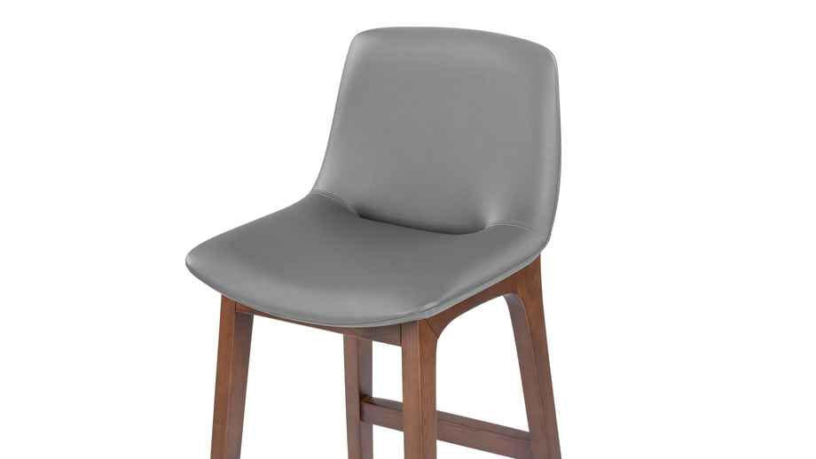 LeBlancGlacier Gray Vegan Leather and Walnut