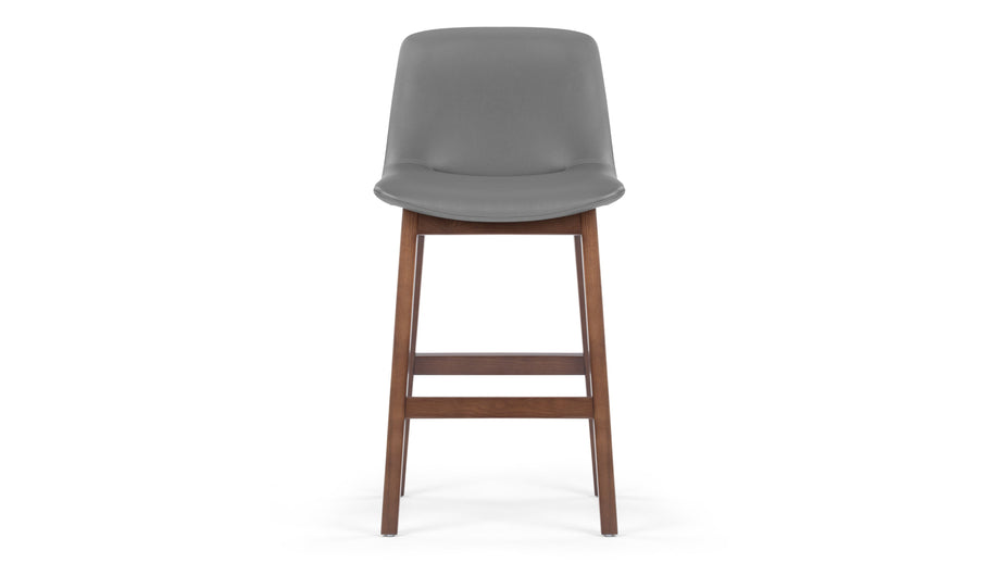 LeBlancGlacier Gray Vegan Leather and Walnut