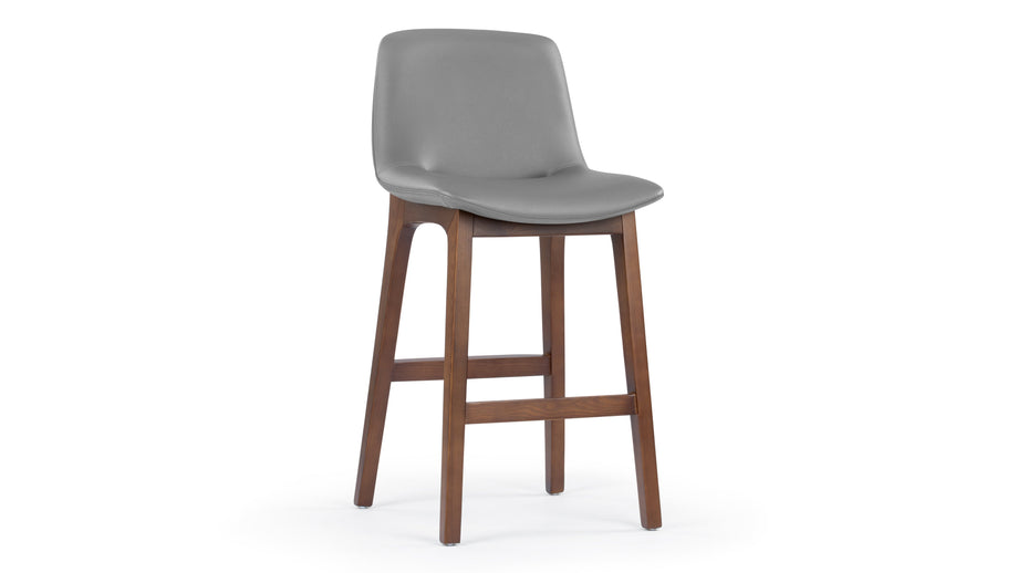 LeBlancGlacier Gray Vegan Leather and Walnut