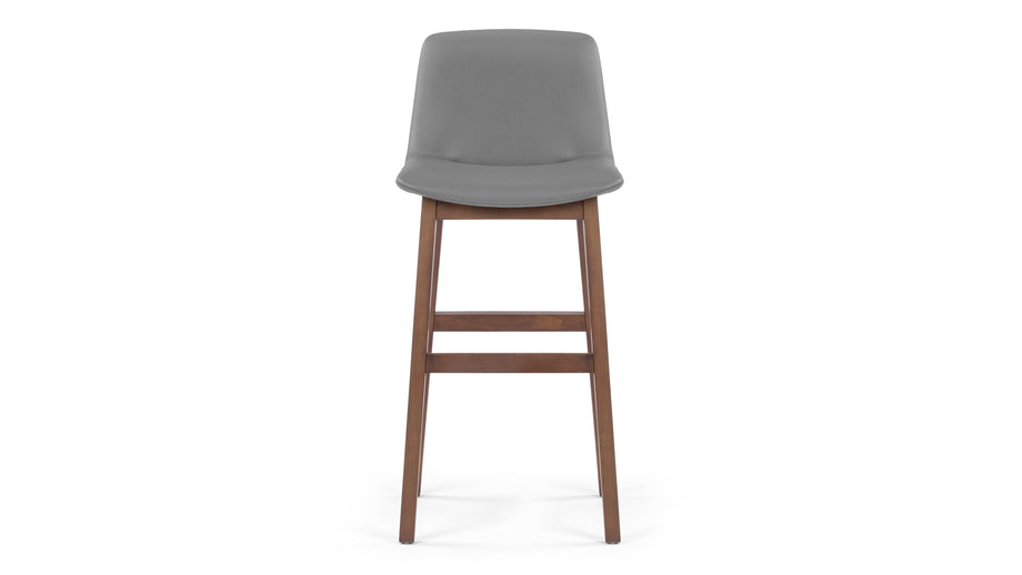 LeBlancGlacier Gray Vegan Leather and Walnut