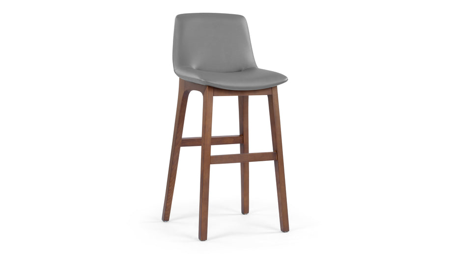 LeBlancGlacier Gray Vegan Leather and Walnut