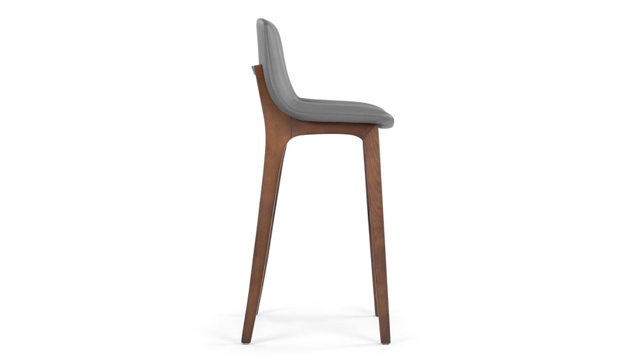 LeBlancGlacier Gray Vegan Leather and Walnut