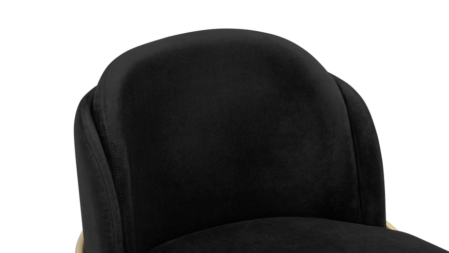 AbenBlack Velvet with Brass Legs