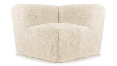 Iona - Iona - Iona Corner Module, White Long Hair Sherpa - Image 1