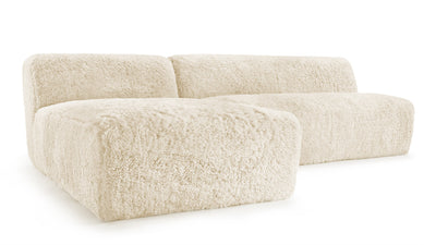 Iona - Iona - Iona Sectional, Left Chaise, White Long Hair Sherpa - Image 2