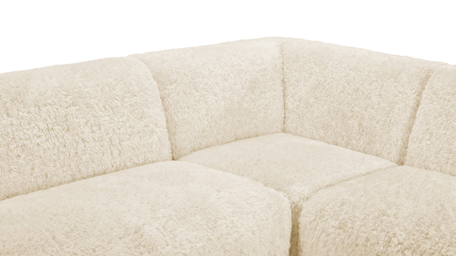 IonaIona - Iona Sectional, Right Corner, White Long Hair Sherpa