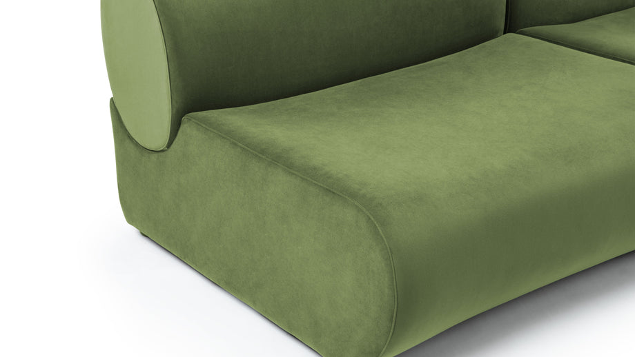 LeoLeo - Leo Three Seater Sofa, Lichen Plush Velvet