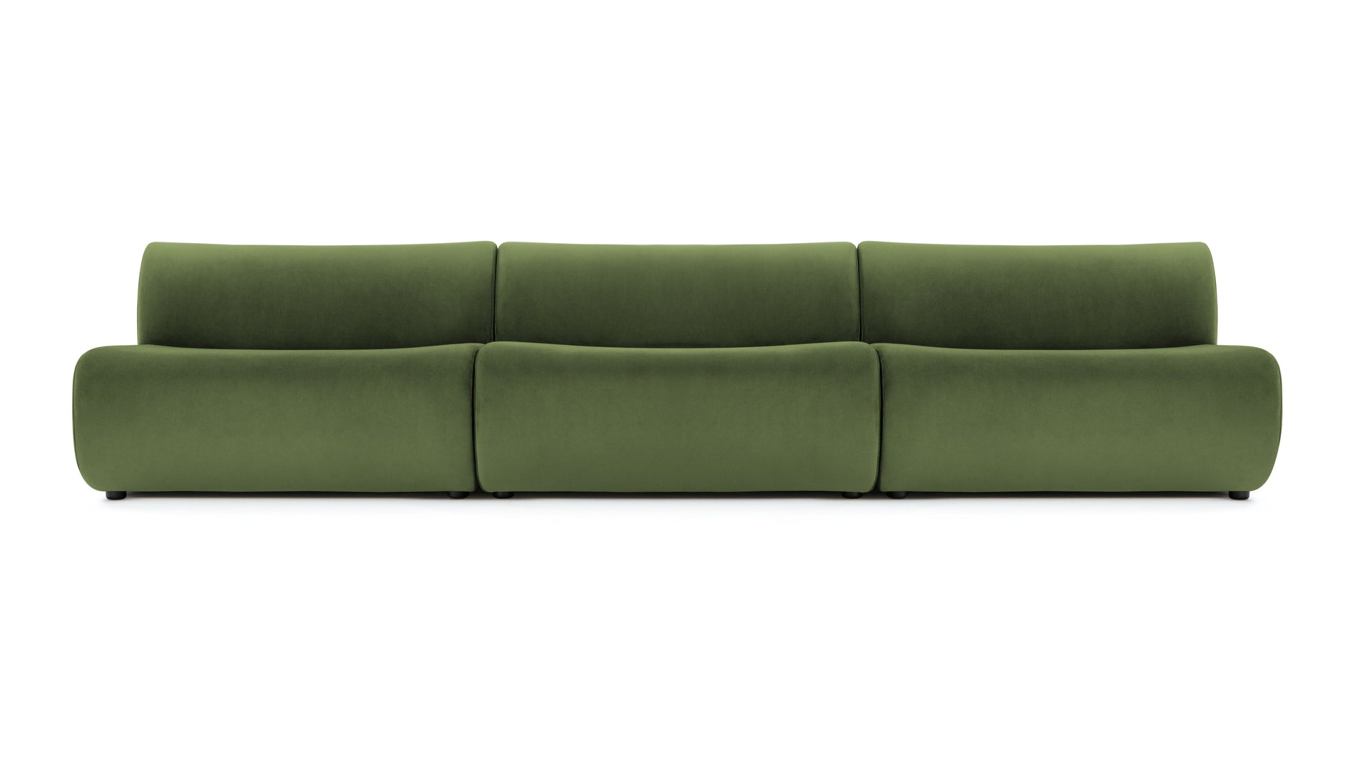 LeoLeo - Leo Three Seater Sofa, Lichen Plush Velvet