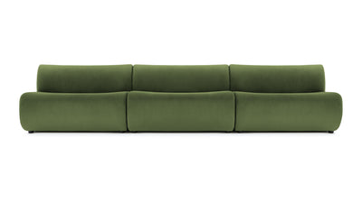 Leo - Leo - Leo Three Seater Sofa, Lichen Plush Velvet - Image 1