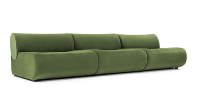 Leo - Leo - Leo Three Seater Sofa, Lichen Plush Velvet - Image 2