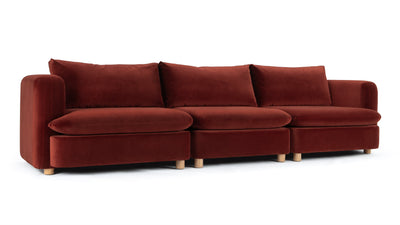 Morrell - Morrell - Morrell Three Seater Sofa, Garnet Velvet - Image 2